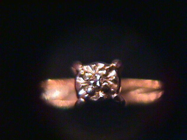 Antique Dainty 10K Gold & Diamond Ring