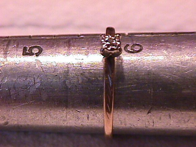 Antique Dainty 10K Gold & Diamond Ring