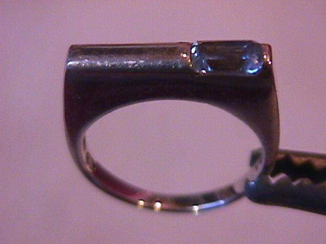Sterling Modern Ring with a Aqua Stone