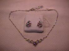Thailand Set=Elegant Sterling & Amethyst Necklace & Earrings
