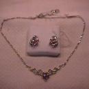 Thailand Set=Elegant Sterling & Amethyst Necklace & Earrings