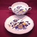 Spode China (Blue Bird)=S-3274 Cream Soup & Saucer