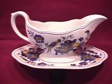 Spode China (Blue Bird)=S-3274 Gravy Boat & Liner