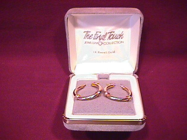 14K Gold Fancy Hoop Earrings