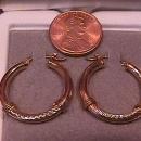 14K Gold Fancy Hoop Earrings