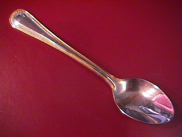 Wallace Stainless (Classic Bead) 18/10-Gold Accented Teaspoon