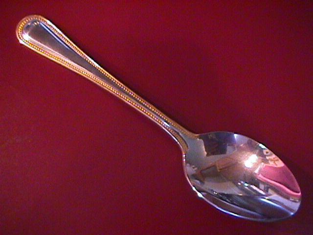 Wallace Stainless (Classic Bead) 18/10-Gold Accented=Place Spoon