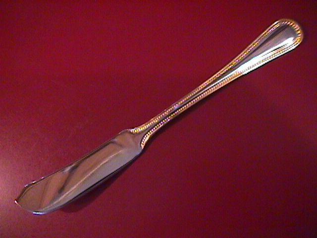 Wallace Stainless (Classic Bead) 18/10-Gold Accented=Master Butter Knife