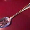 Wallace Stainless (Classic Bead) 18/10-Gold Accented Pierced Serving Spoon