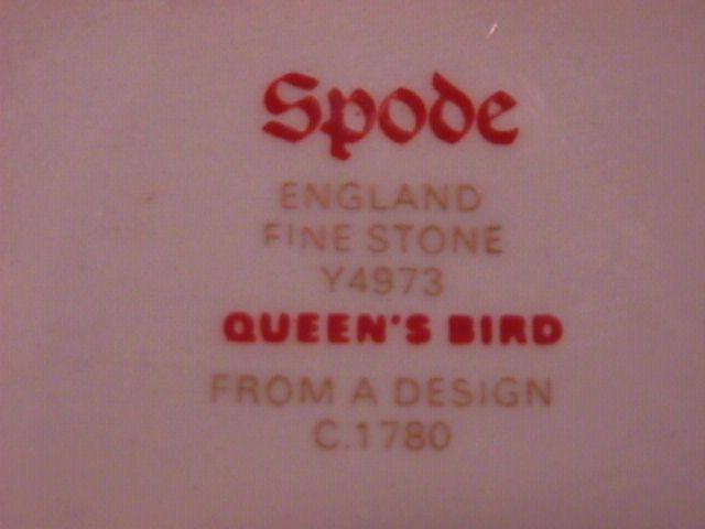 Spode Finestone (Queens Bird) Gravy Boat Fast on Stand