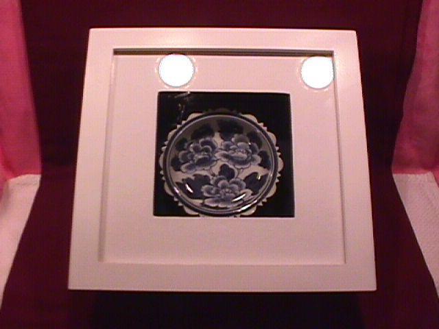 Flow Blue Sauce Bowl Set in a Shadow Box