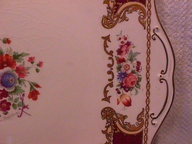 Myotts Royal Crown Handled Cake Plate
