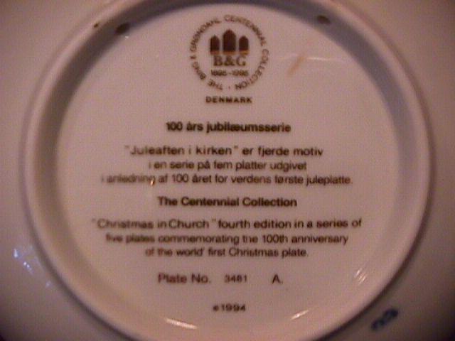 Bing & Grondahl (Christmas Plate)=1994