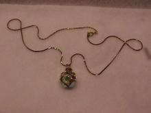 Aurora Borealis Crystal Pendant on a 18