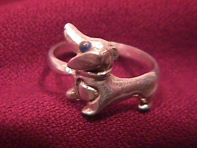 Sterling-925 Dachshund Ring=7 1/2