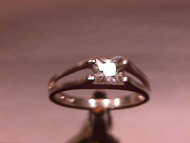 Sterling and Square Cut CZ Ring