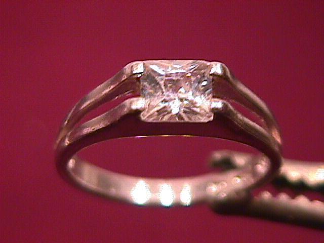 Sterling and Square Cut CZ Ring