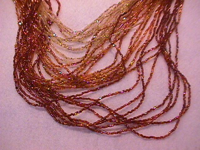 Vintage Golden Lemon to Amber Glass Bead Necklace