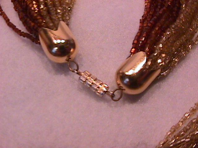 Vintage Golden Lemon to Amber Glass Bead Necklace