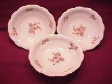 Johann Haviland Fine China (Sepia Rose) 3-Fruit Bowls