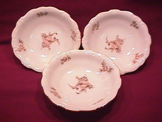 Johann Haviland Fine China (Sepia Rose) 3-Fruit Bowls
