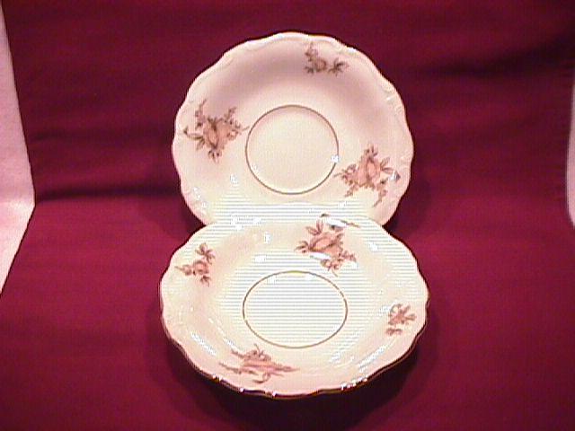 Johann Haviland Fine China (Sepia Rose) 2-Saucers Only