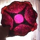 Dugan Carnival Glass (Grape Arbor) Large-4-Footed Bowl=Amethyst
