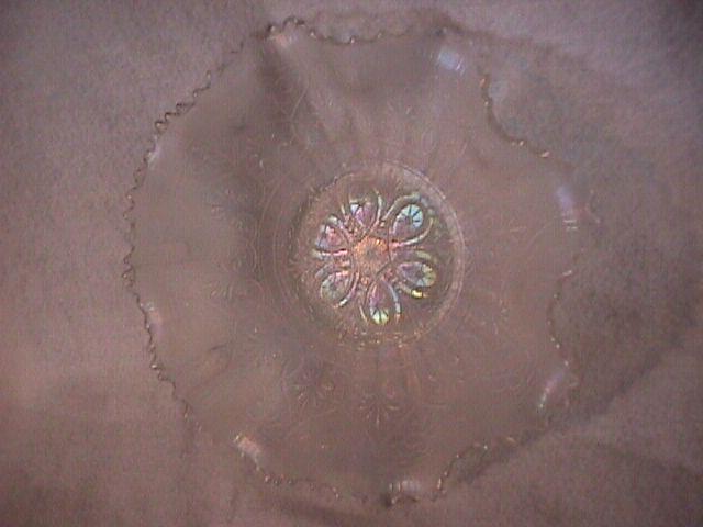 Northwoods Carnival Glass (Hearts & Flowers) Bowl=White
