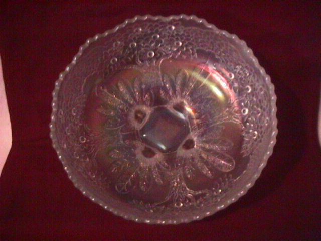 Fenton Carnival Glass (Orange Tree) Master Berry Bowl=White