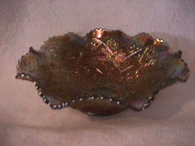 Imperial Carnival Glass (#496 Hattie) Bowl=Smoke