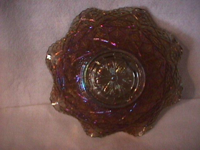 Imperial Carnival Glass (#496 Hattie) Bowl=Smoke