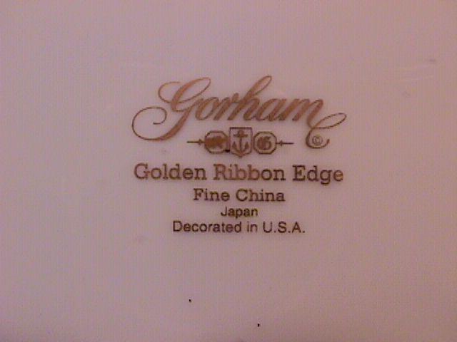Gorham Fine China (Golden Ribbon Edge) Cake Plate