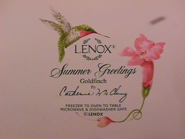 Lenox China (Summer Greetings) Dinner Plate=Goldfinch