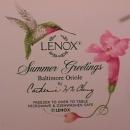Lenox China (Summer Greetings) Dinner Plate=Baltimore Oriole