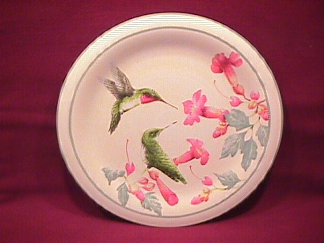 Lenox China (Summer Greetings) Salad Plate=Ruby Throated Hummingbird