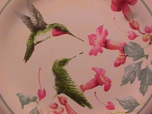 Lenox China (Summer Greetings) Salad Plate=Ruby Throated Hummingbird
