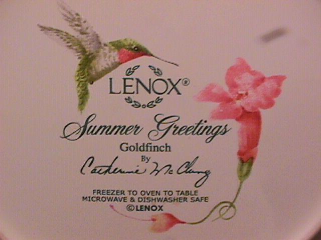 Lenox China (Summer Greetings) Salad Plate=Goldfinch