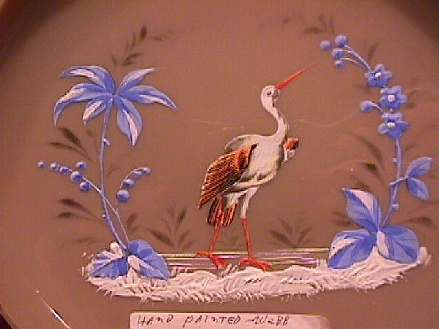 Caramel Glass-Enameled (Stork & Palm Trees) Bon Bon