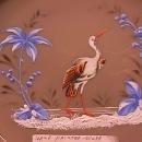 Caramel Glass-Enameled (Stork & Palm Trees) Bon Bon