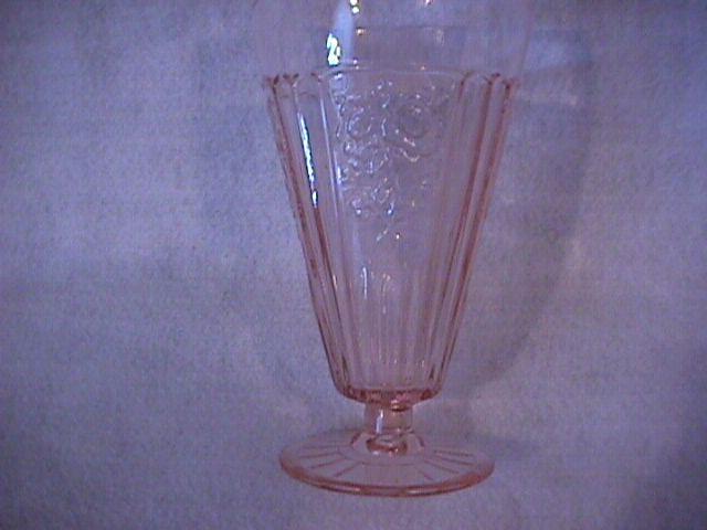Hocking Glass Co.= Depression (Mayfair AKA Open Rose) Pink Ice Tea