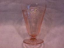 Hocking Glass Co.= Depression (Mayfair AKA Open Rose) Pink Footed Tumbler