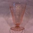 Hocking Glass Co.= Depression (Mayfair AKA Open Rose) Pink Footed Tumbler