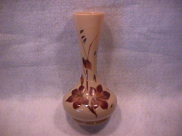 Fancy Bristol Type Caramel Color Blown Glass Vase