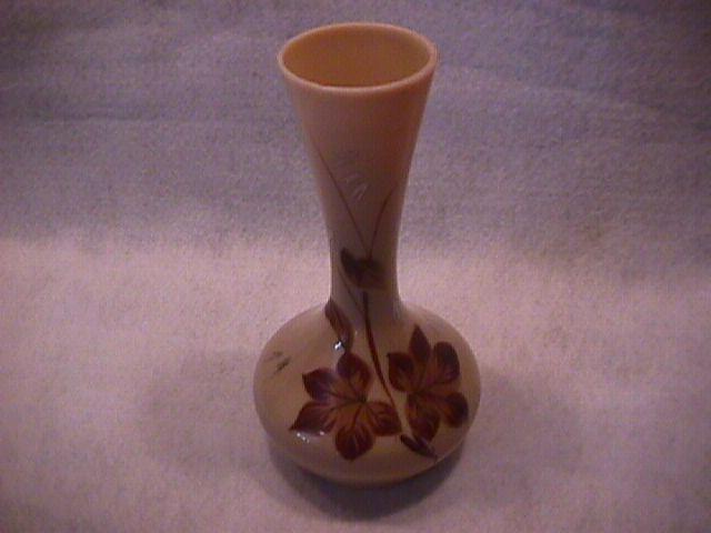 Fancy Bristol Type Caramel Color Blown Glass Vase