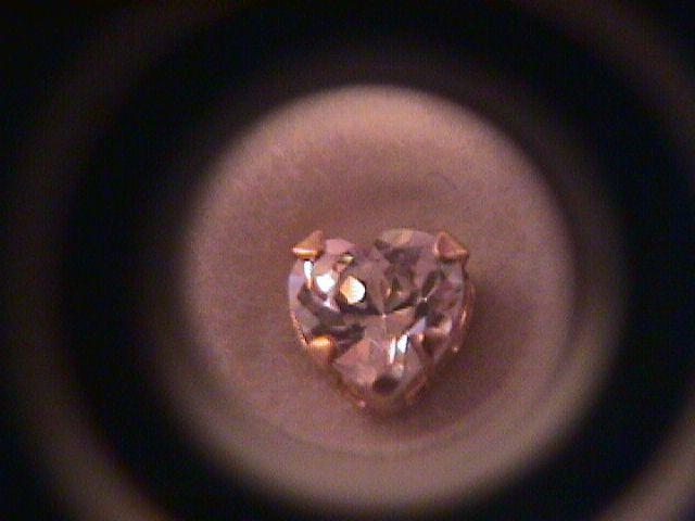 14K Solid Gold and CZ Heart Earrings
