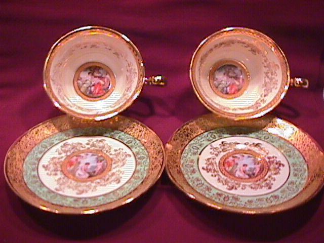 Le Mieux, USA, Fine China 2= Cups & Saucers (As Is)