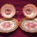 Le Mieux, USA, Fine China 2= Cups & Saucers (As Is)