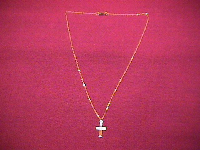 10k Gold Baby Christening Necklace With Cross