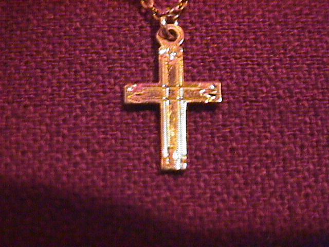 10k Gold Baby Christening Necklace With Cross