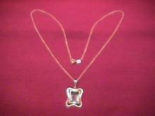 Silver (835) & Aqua Nouve Style Necklace